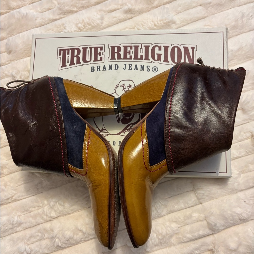 True Religion Women's Brown/Black Matilda Booties Size 8 - Picture 5 of 11